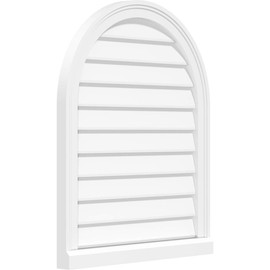 Ekena Millwork GVPRT26X3803SN Round Top Surface Mount PVC Gable Vent, Factory Primed White