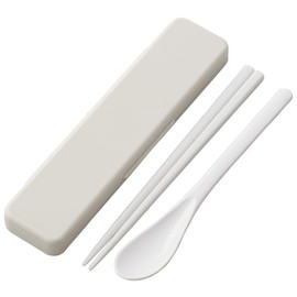 Skater CCS3SAAG-A Chopsticks & Spoon Set, Antibacterial, Dullness, Gray, Made in Japan, 7.1 inches (18 cm)