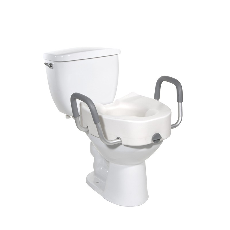 Drive Medical Premium Plastic Raised Toilet Seat with Lock and