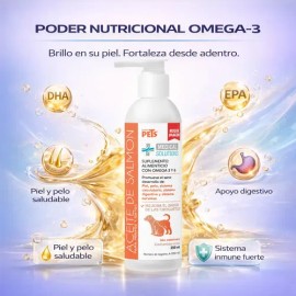 Aceite De Salmón Omega 3 Y 6 Para Perros Y Gatos 250 Ml Fancy Pets Medical Solutions Suplemento Alimenticio Líquido Con Omega 3, Omega 6, EPA Y DHA, A