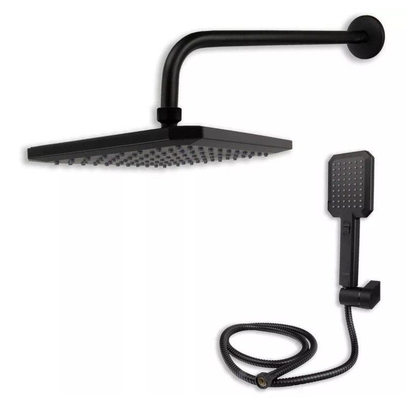 Cnx Kit De Regadera, Manerales Y Mezcladora, Negro Mate