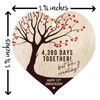 12th Wedding Anniversary Wooden Heart Plaque, Light Wood Sign Keepsake,