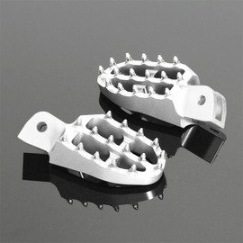 Monkey125 CNC Spiked Front Foot Pegs Compatible with Grom/MSX 125 2014-2025 /Monkey 125 2018-2025/DAX 125 2023-2026 Minibike Footrest Pegs Pedals-2pcs (Silver)
