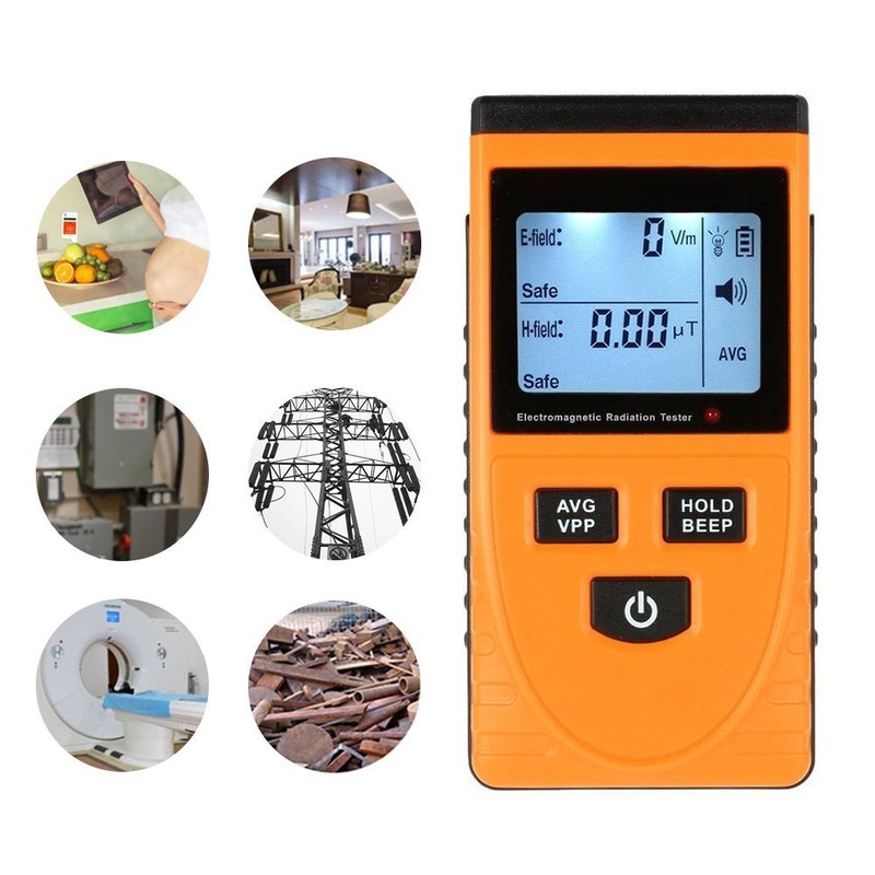 BOWONG DigitalLCD Electromagnetic Radiation Detector Dosimeter Tester EMF Meter Counter