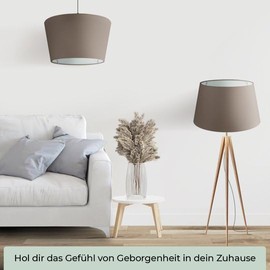 Wogati® Premium Lampshade, E14/E27, Cotton, Various Sizes and Colours, Colour: Brown, Size: XXL, Lampshade for Floor Lamp, Hanging Lamp, Table Lamp