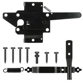 Wmebee Heavy Duty Self-Locking Gate Latch for Wooden Fence, Post Mount Automatic Gate Lock Gravity Fence gate Hardware for Secure Pool, Outdoor Garden, Metal Gates Vinyl Fences, Black Finish