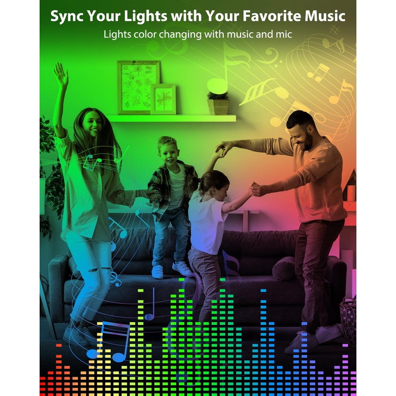 ASOKO RGB Under Cabinet Led Light Plug in, 6 Pack