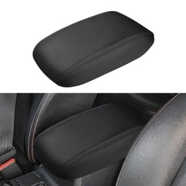 INTGET Car Center Console Armrest Cover for Subaru Crosstrek Accessories 2012 2013 2014 2015 2016 2017 Impreza 2012-2016 Leather Arm Rest Box Lid Middle Console Cover (Black Stitches, 2012-2017)
