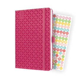 Sigel Jolie J2105 Weekly Planner 2022 - Approx. A5 – Pink – Hardcover, 174 Pages with Cheerful Calendar, a Lot of Information and Practical Stickers – FSC Certified – Diary