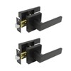 Probrico Matte Black Passage Door Levers Square Hall Closet Handles,