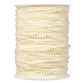 [29.5Feet] Pearl Beads Garland, 10MM 9.8 Yards Faux Pearl Beads String Roll Bulk for DIY Craft, Wedding, Party, Christmas Tree Decoration