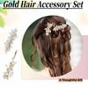 4 Pcs Rhinestone Gold Pearl Leaf Wedding Hair Clips Suitable