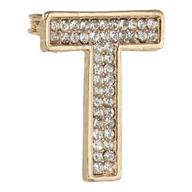 PATIKIL Initial Letter Brooch Pin, Letter T Rhinestone Brooches and Pins for Women Men for Jewelry Gifts Crafts Clothing, Gold