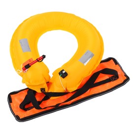 Adjustable Inflatable Life Jacket Belt With Reflective Tapes and Whistle (orange)
