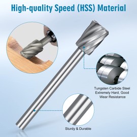 20pcs Rotary Burrs Set, HSS Rotary Burrs Milling Bits Wood Routing Tool Accessories Rotary Tool 3mm Shank for Woodworking, Carving, DIY Drilling