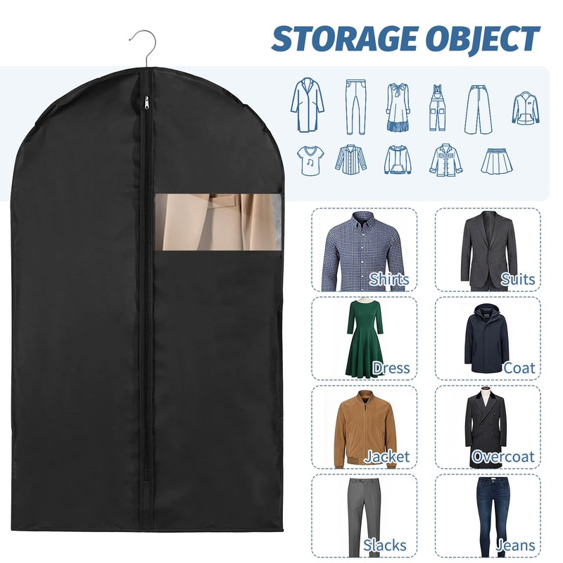 Ruiunchu 7 Pcs Suit Bag Cover Carriers Hanging Clothes Men
