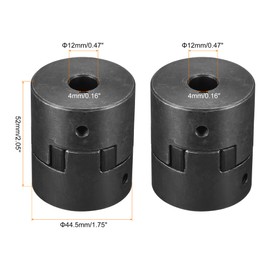 MECCANIXITY Flexible Coupling Shaft 12mm to 12mm 52mm x 44.5mm Motor Coupler Joint