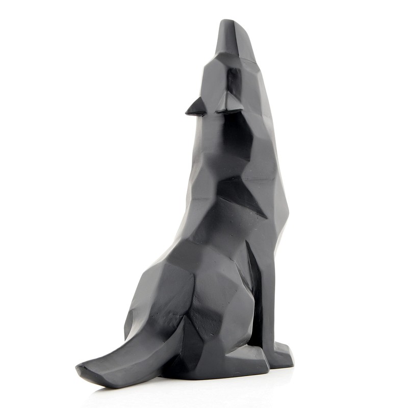 Wisifayardin Black Wolf Howling Wolf Figurine Statue for Home Decor