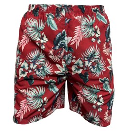 Brooklyn Imports LTD Big Size Floral Board Shorts Swimming Trunks in Plus Size 2XL-6XL Beachwear Red