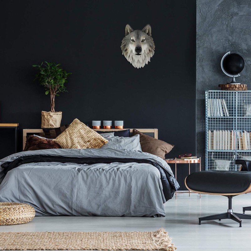 DWK "Nanook Wall Mounted Faux Wolf Head Bust | Wall