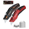 VOTREK® 2-Pack Box Cutter Utility Knife, [2-in-1] Retractable Box Cutter,