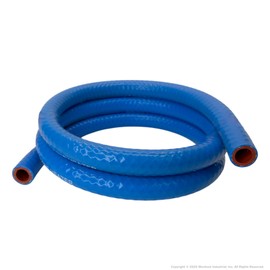 Genuine Flexfab 5526 Series 1/2" x 5' Blue Silicone Heater/Radiator Coolant Hose 5526-050 with (2) FLX2582-0006 Flexfab Lined Worm Gear Clamps