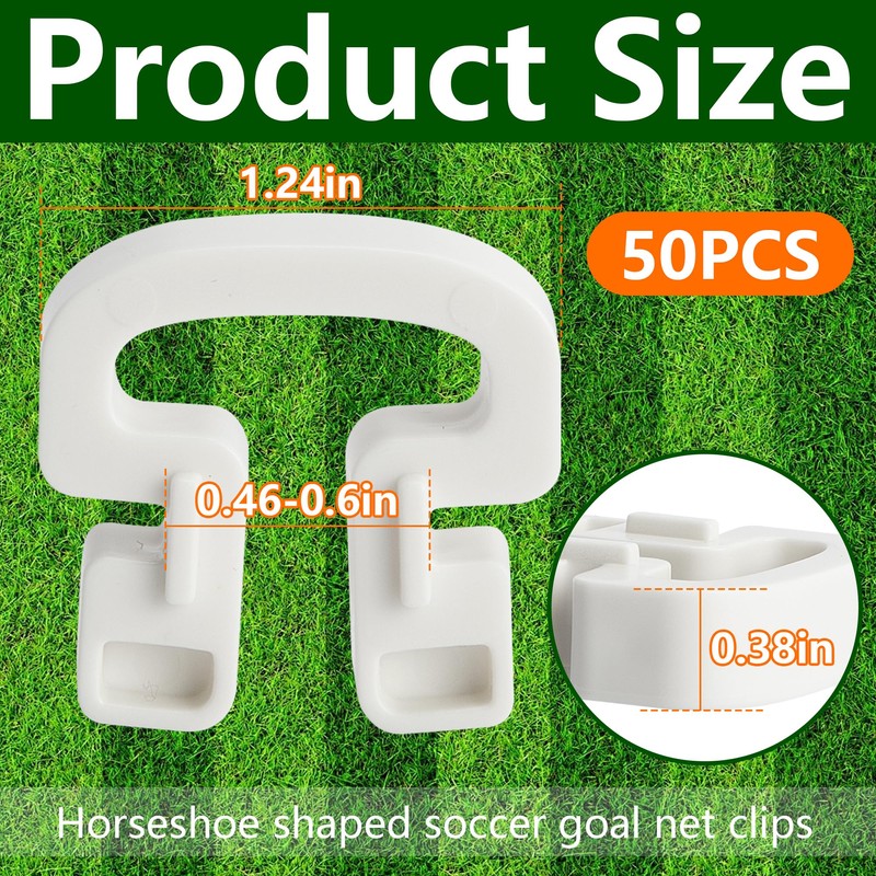 RunNico 50Pcs Soccer Goal Net Clips, Plastic Football Net Clip,