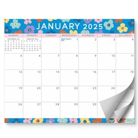 S&O New Floral Magnetic Fridge Calendar from January 2025-June 2026 - Tear-Off Refrigerator Calendar to Track Events & Appointments-18 Month Magnetic Calendar for Fridge for Easy Planning - 8"x10" in.
