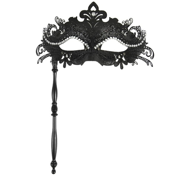 Masquerade Mask with Stick Handheld Venetian Mask Mardi Gras Mask