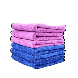 ALLIE ZENG Professional Premium Microfiber Towels for Household Cleaning, Dual-Sided Car Washing and Detailing Towels Pack of 6,Size:11.8" x 11.8"