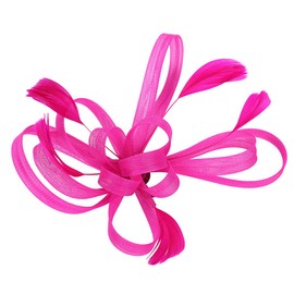 Fascinator Hat Women's Girls Hair Accessories Hair Clip Mesh Flowers Hair Clip with Feathers Vintage Headpiece Veil Bridal Hair Accessory Women Headwear Headwear for Tea Party Wedding Church, rose