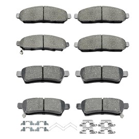 D1094 D1100 8pcs Ceramic Front Rear Brake Pads With Clips Fit For 2005-2022 For Nissan Frontier,2005-2015 For Nissan Xterra,2009-2012 For Suzuki Equator