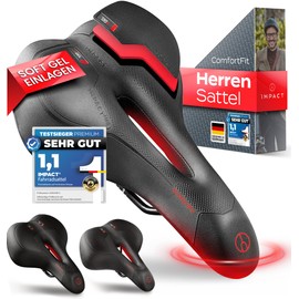 Impact® Men's Bicycle Saddle [ComfortFit] - Comfortable Ergonomic Bicycle Saddle, Ideal for MTB and Road Bike - Comfortable Saddle Bicycle Men - Innovative Bicycle Saddles as Bicycle Seat Memory Foam