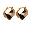 Enamel Twisted Hoop Earrings for Women French Buckle Vintage Earrings
