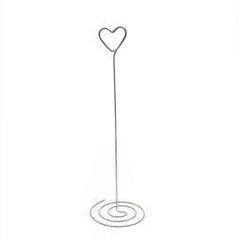 Silver Heart Swirl Table Number Holders - Pack of 6 - 23cm Height - TNHHH