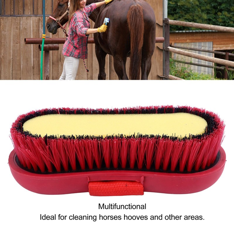 Horse Brush Soft Bristles Skid Resistant Handle Horse Grooming Brush