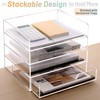 SANRUI 2-Tier Paper Letter Tray Organizer with Sliding Drawer,Stackable Desk
