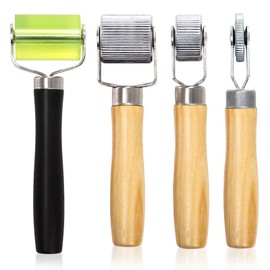 YOUEON 4 Pack Car Sound Deadening Roller Metal Insulation Tool, Sound Deadener Roller Set, Seam Roller, Bearings Equipped Wheel Roller for Car Sound Deadening Mat and Wallpaper Application