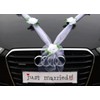 Autoschmuck Organza M garland with roses for bride and groom