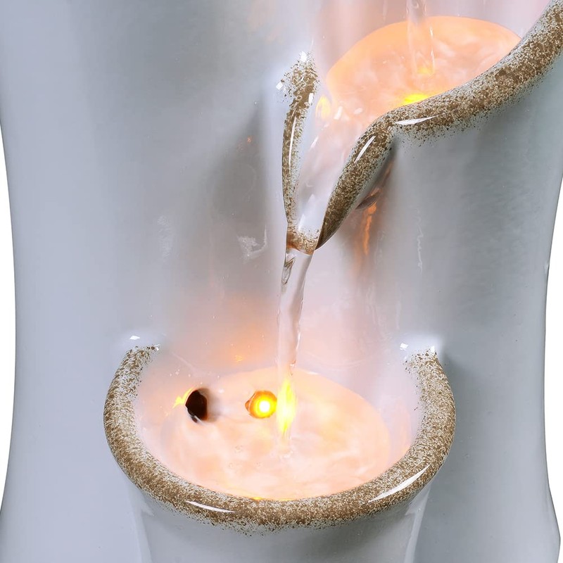 Haobos Indoor Water Fountain Imitation Ceramics Appearance Tabletop Fountain Relaxation