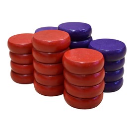26 Red and Purple Crokinole Discs - Full Set (Small Discs - 1 1/8 Inch Diameter (2.9cm))