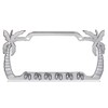 FLIP Flops Palm Tree Design Chrome Metal Auto License Plate