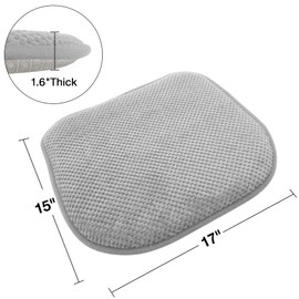 PAGGED Silver Grey Foam Seat Cushions Kitchen Chairs Pads for Dining Chairs 6 Pack Non Slip Patio Seat Cushions Washable U Shaped Soft Thick Large Metal Wooden Chair Cushions,17" x 15"