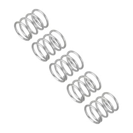 QUARKZMAN Pack of 5 Compression Springs, 0.4 x 4 x 5 mm Compression Springs, Spring Springs, Coil Springs, Steel Springs, 304 Stainless Steel, Silver