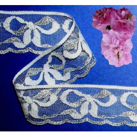 Unbranded Bridal Lace Trim Silver 10 Yards x 2" Wedding Shower H06CV CLOSEOUT