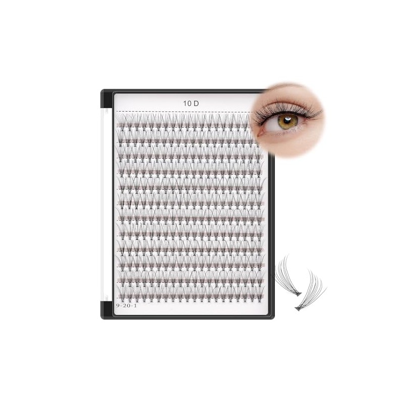Bodermincer Extensiones de pestaas individuales, 240 paquetes de rizo D,