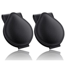 Sunglasses Holder for Car, 2-Pack Sunglass Clip for Car Visor Magnetic Sunglass Visor Clip and Pu Leather Ticket Card Clip Accessories for All Car Models