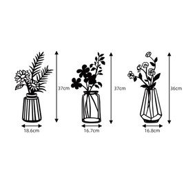 Hodeffior Flower In Vase Metal Wall Arts Minimalism Hanging Iron Wall Decoration for Home Indoor Outdoor Bathroom Bedroom Dining Room Kitchen 1#