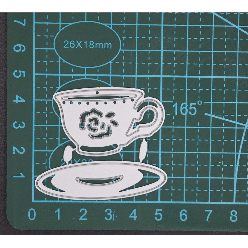 Tea Cup & Saucer Metal Cutting Dies, Stencil, Card Making,