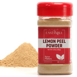 Eastanbul Lemon Peel Powder, 6.4oz Lemon Peel Ground, Pure Citrus Powder, Dry Lime Ground for Baking, Cooking, Teas, Marinades, and Rubs, Mediterranean Spice, Natural, Gluten Free